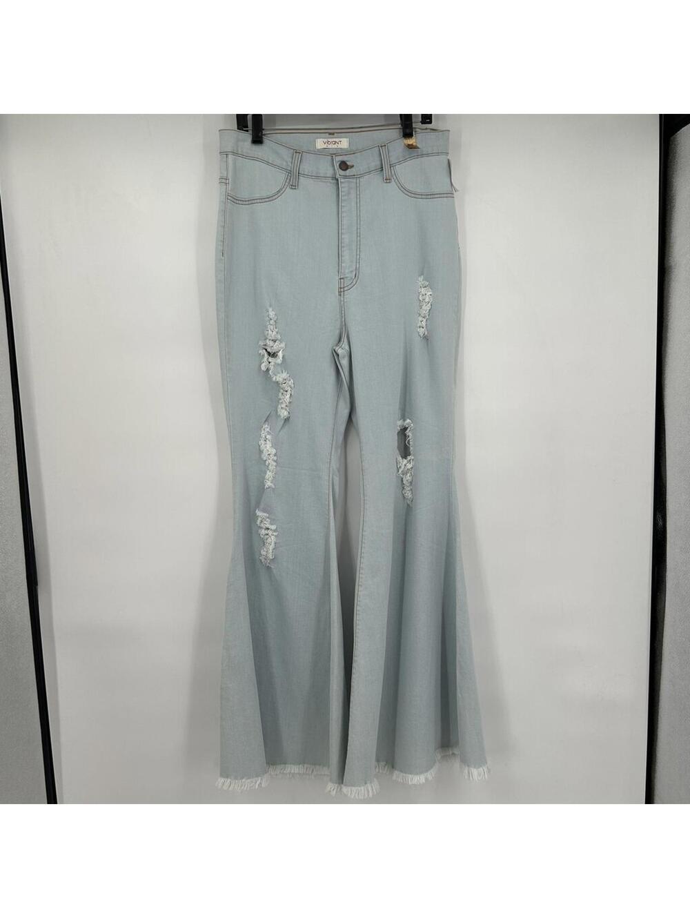 Women's Vibrant NWT Bell Bottom Blue Jeans XL